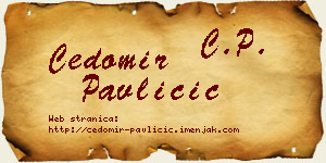 Čedomir Pavličić vizit kartica